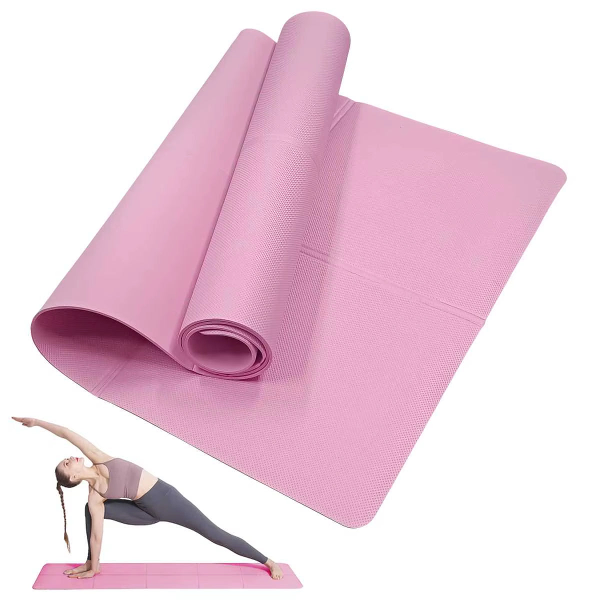 Pink Foldable Yoga Mat Eco Friendly EVA Folding Travel Fitness Exercise Mat 3/4/6Mm Thicknesses for Yoga Pilates Workouts